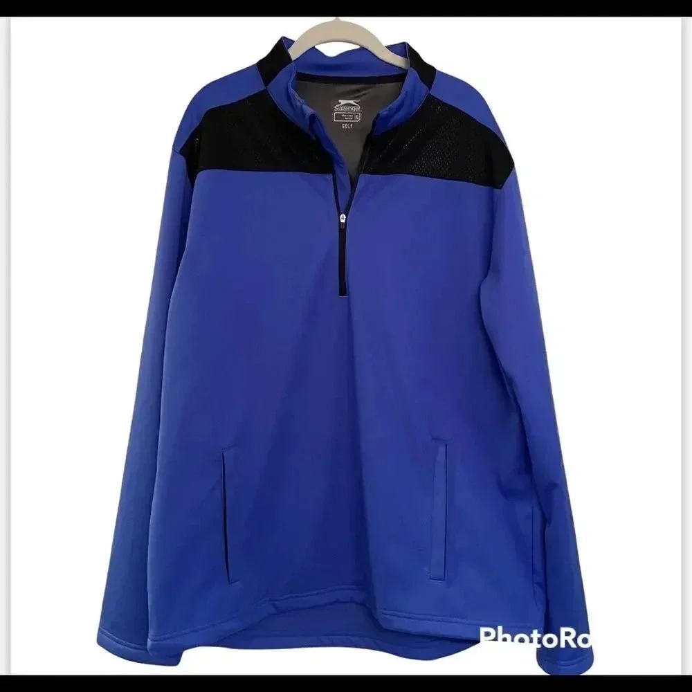 Slazenger Golf quarter zip sweatshirt Royal Black Men’s size XL Athleisure - Picture 2 of 8